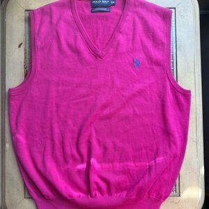 Polo Golf Pink V-Neck Sweater for Men